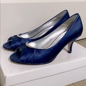 Blue Satin Caparros heels